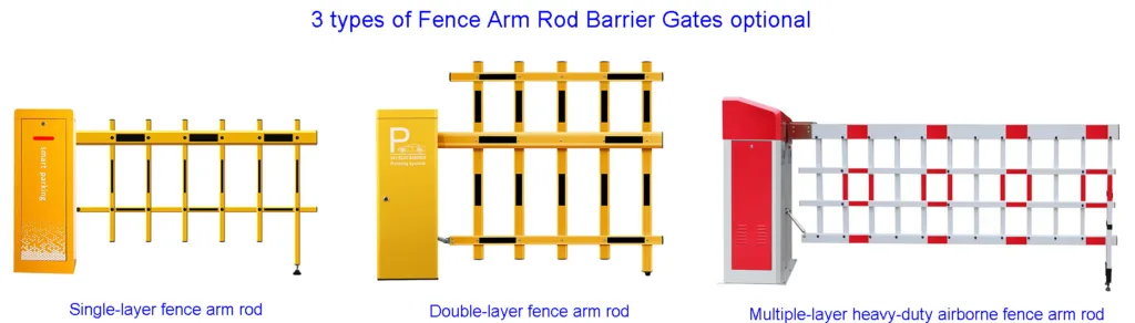 Fence Rod Barrier Gate can be divided into General Fence Barrier Gate (It includes Single-layer Fence Barrier Gate & Double-layer Fence Barrier Gate) and Heavy Duty airborne Fence Barrier Gate.